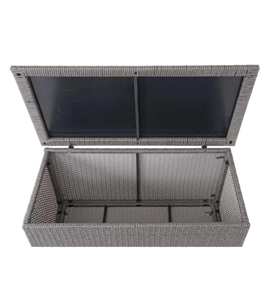 Poly-Rattan Box Basic gris 51x115x59 cm - 250l