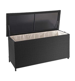 Poly-Rattan Kissenbox Premium schwarz 63x135x52 cm - 320l
