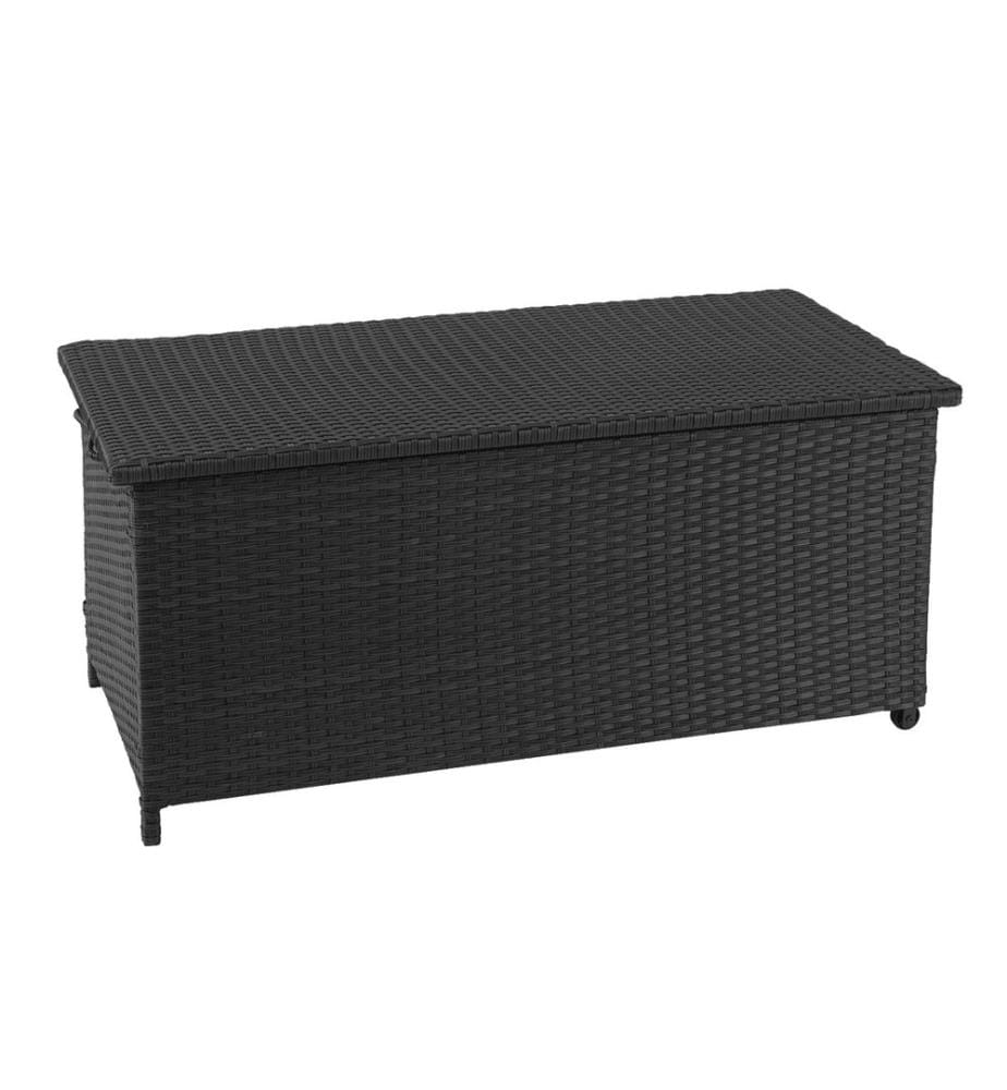 Poly-Rattan Box Premium noir 63x135x52 cm - 320l