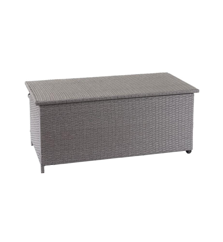 Poly-Rattan Box Premium gris 51x100x50 cm - 170l