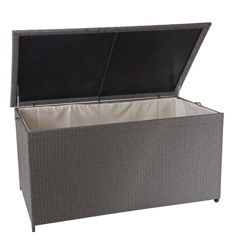 Poly-Rattan Box Premium gris 80x160x94 cm - 950l
