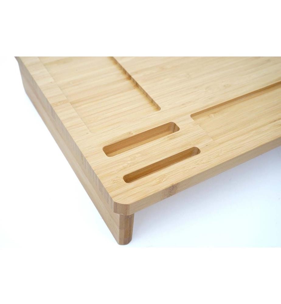 Supporto per monitor in bambù Organizzatore per scrivania 9x65x31 cm