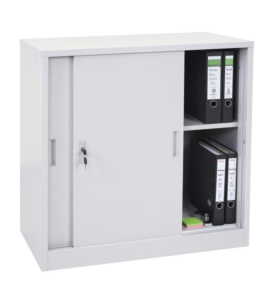 Boston filing cabinet with sliding doors 90x90x45 cm gray