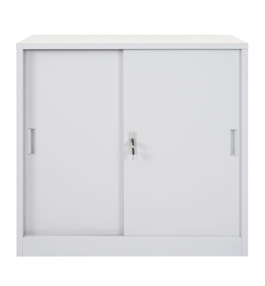 Boston filing cabinet with sliding doors 90x90x45 cm gray