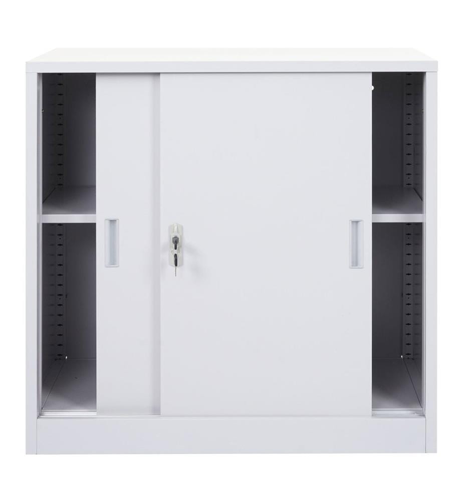 Boston filing cabinet with sliding doors 90x90x45 cm gray