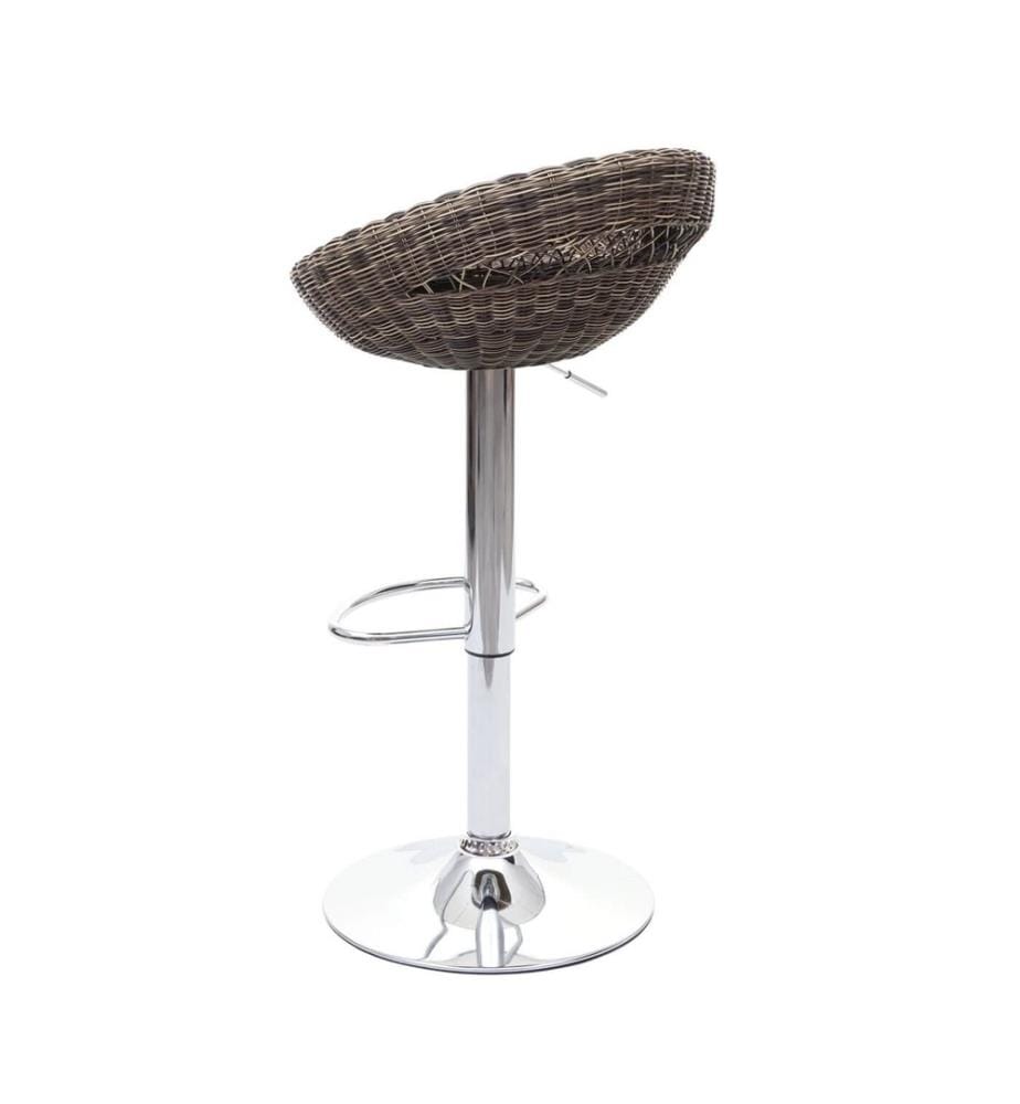 2er-Set Barhocker JAM-G26 Drehhocker In- Outdoor Poly-Rattan chrom
