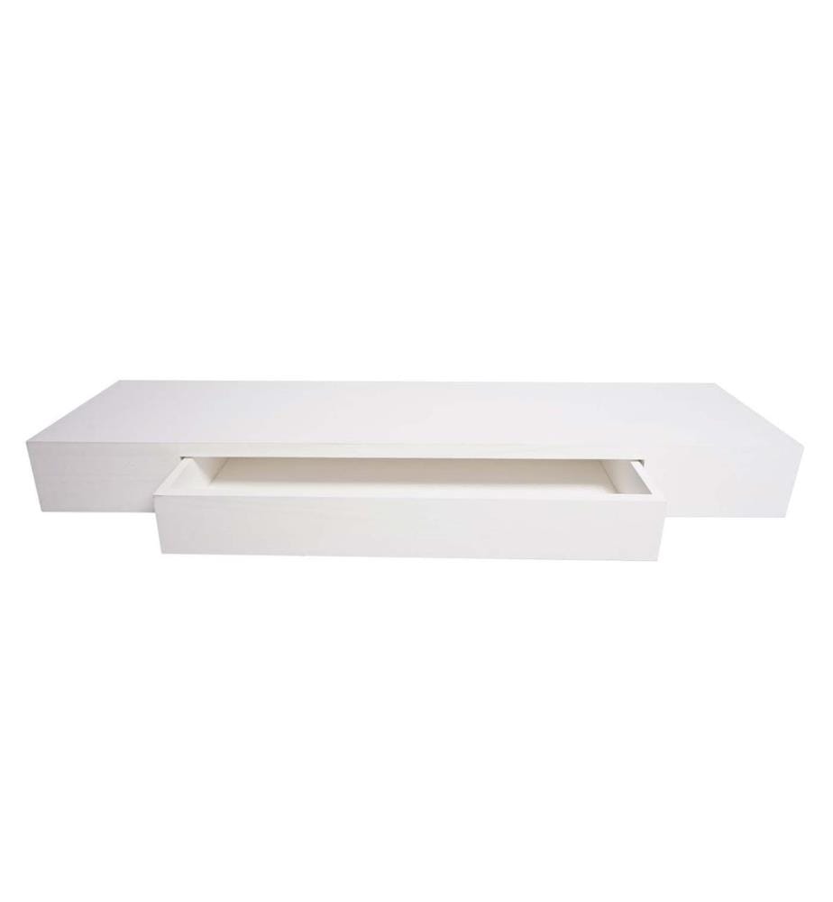 Étagère murale Schweberegal 80x25x8 cm blanc avec tiroir