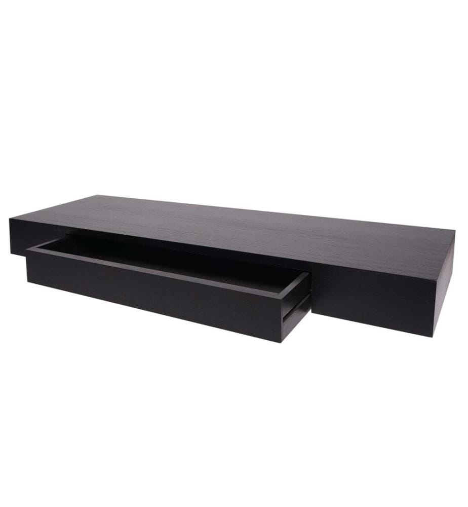 Wandregal Schweberegal 80x25x8 cm schwarz mit Schublade