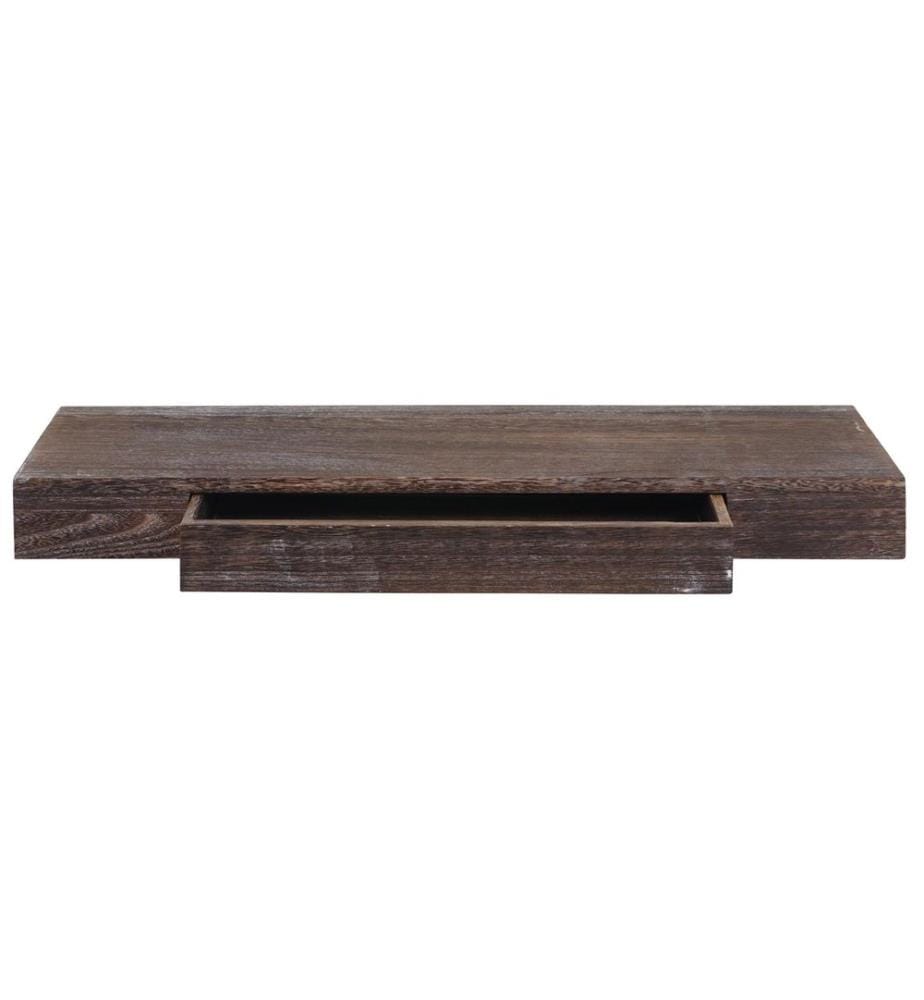 Wandregal JAM-H37 Schweberegal Schublade 8x80x25 cm braun shabby