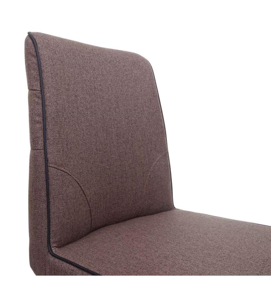 Tabouret de bar pivotant Auto-Position acier tissu textile brun