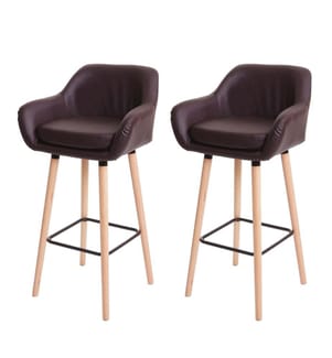 2x sgabello Malmö in similpelle marrone