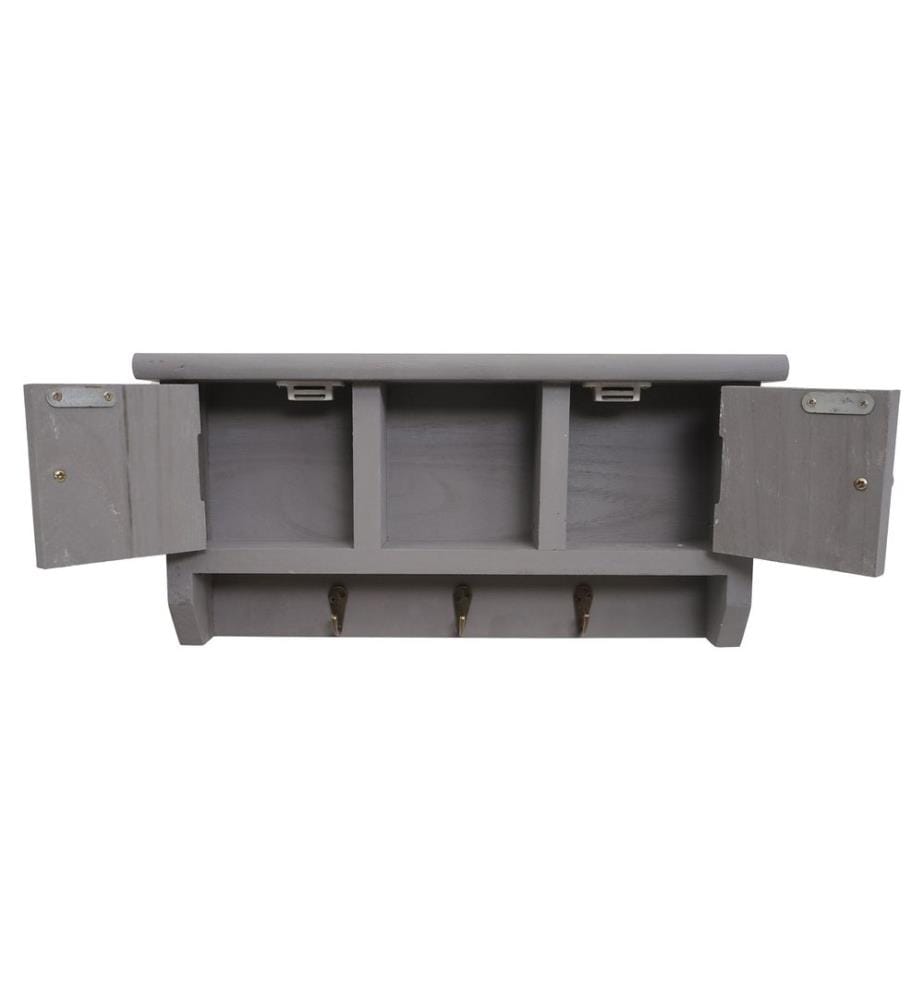 Pitea key rack with doors solid wood shabby gray