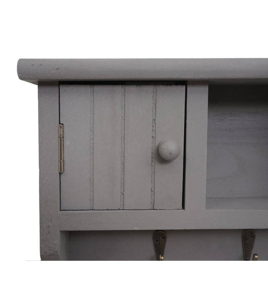 Pitea key rack with doors solid wood shabby gray