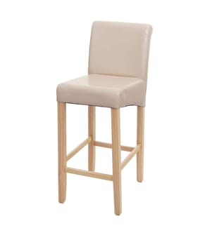 Sgabello da bar legno crema gambe chiare finta pelle