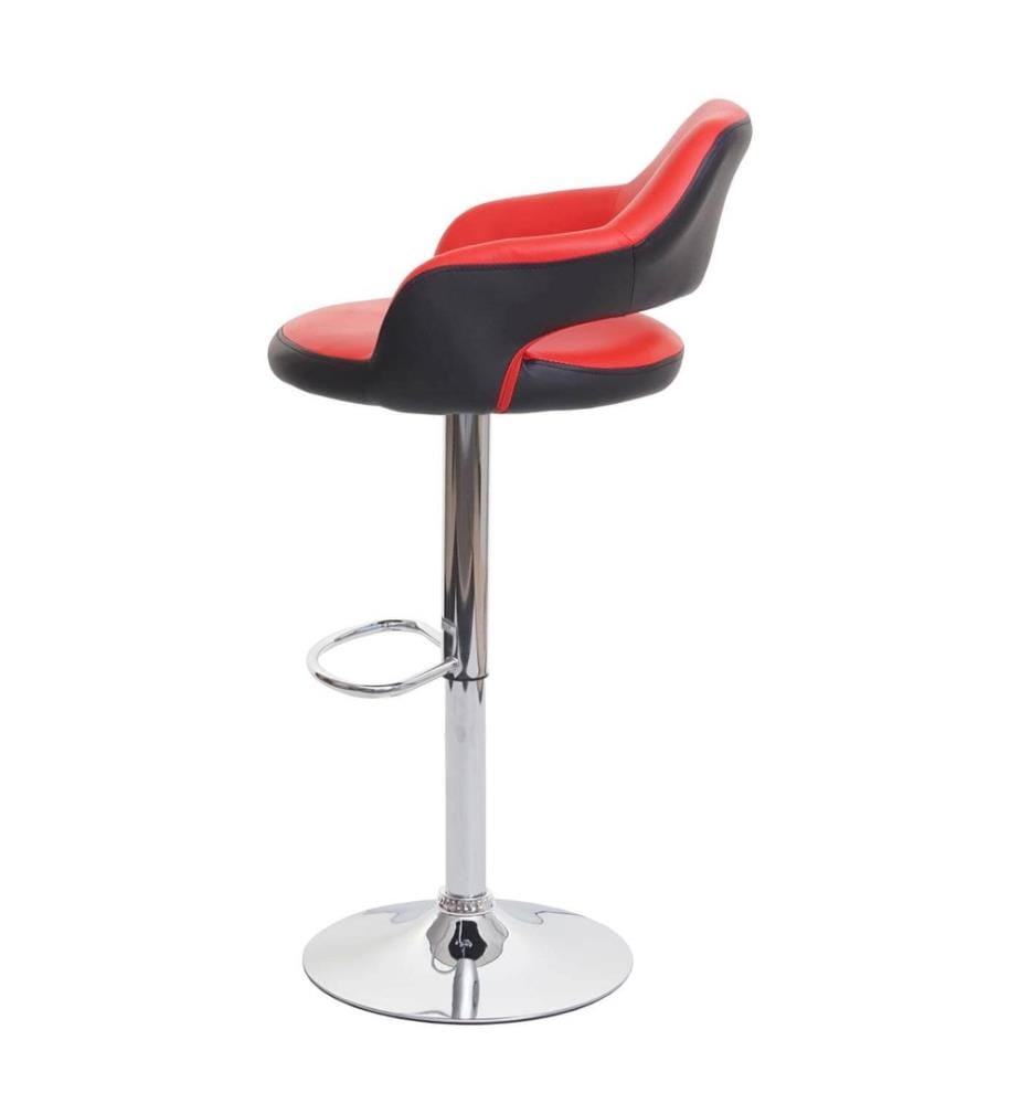 Barhocker Drehhocker mit Lehne Kunstleder rot-schwarz