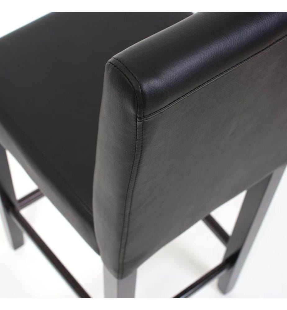 2x Barhocker Barstuhl Kunstleder schwarz, dunkle Füsse
