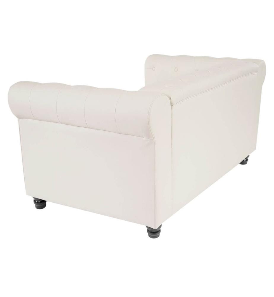 Chesterfield Lounge 2er Sofa Couch Weiss - runde Füsse