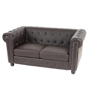 Divano Chesterfield Lounge 2 posti marrone - piedi rotondi