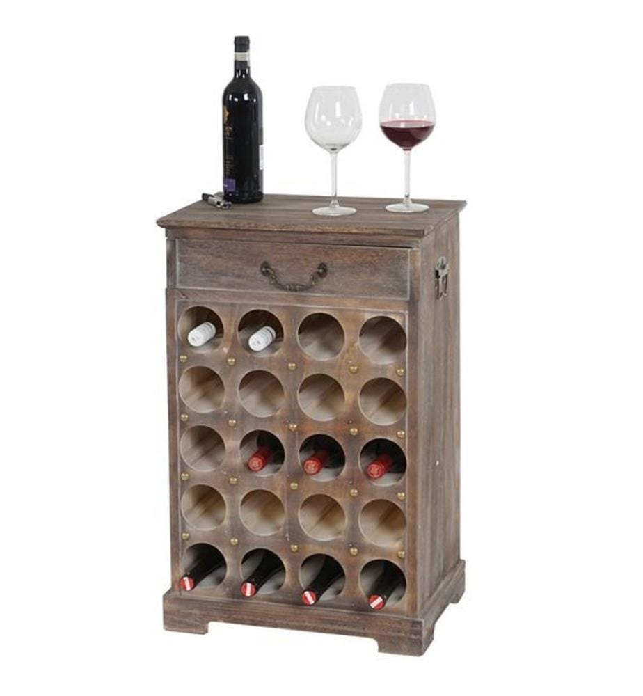 Shabby Chic Weinregal Lucan 20 Flaschen braun