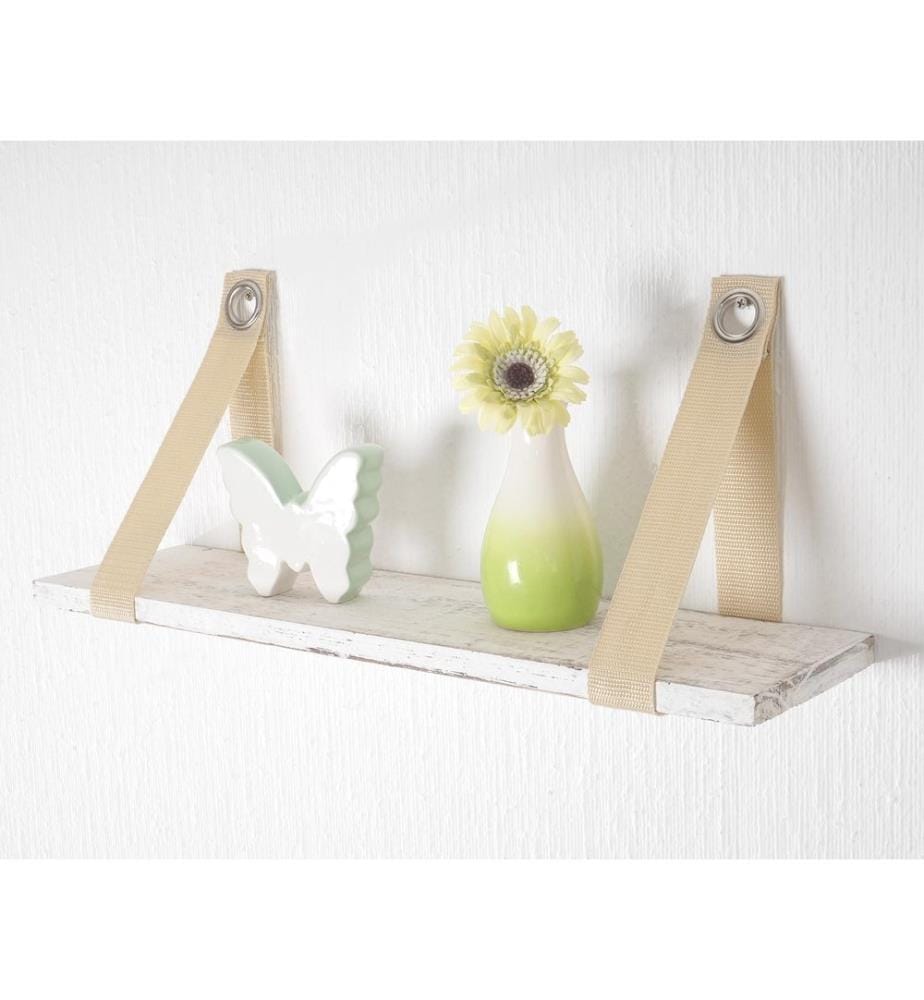 Scaffale a muro Shabby Var sospeso 27x50 cm bianco