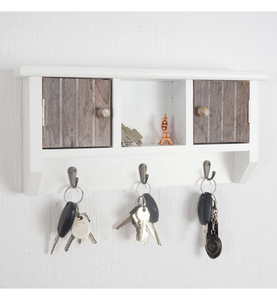 Pitea key rack with doors - brown