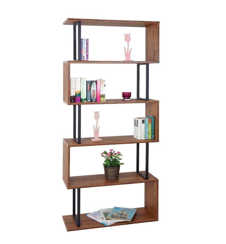 Bücherregal Dohna 183x80 cm 3D-Struktur 5 Ebenen - Wildeiche