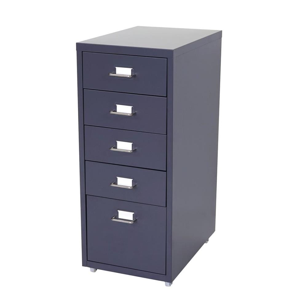 Rollcontainer Boston 5 Schubladen Stahlschrank 69x28x44 cm Dunkelgrau
