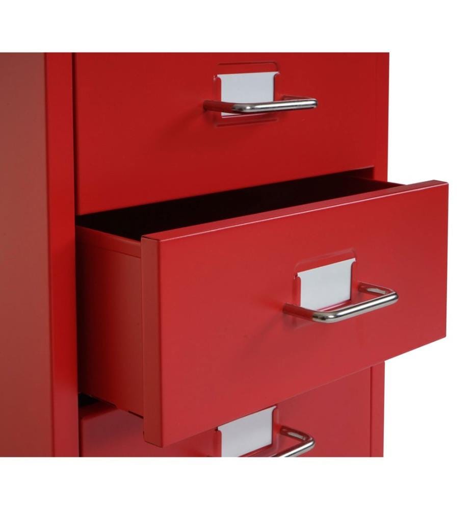 Rollcontainer Boston 6 Schubladen Stahlschrank 69x28x44 cm - rot