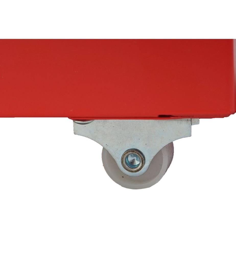 Rollcontainer Boston 8 Schubladen Stahlschrank 109x28x44 cm Rot