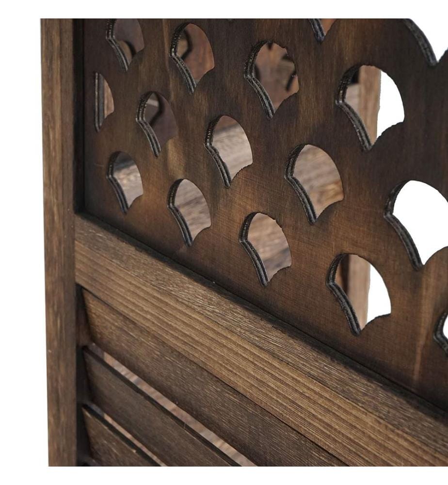Paravent Raumteiler Sichtschutz Ornamente 170x161 cm - braun