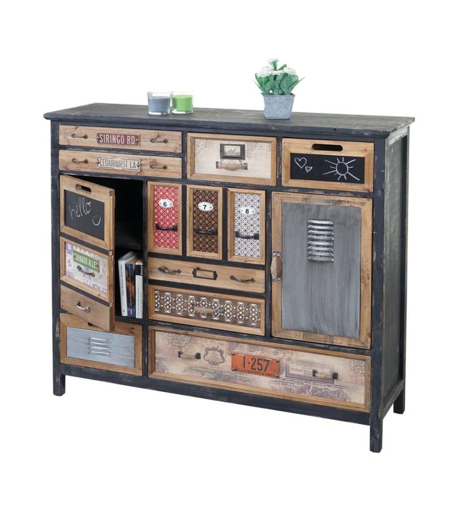 Armoire à pharmacie Ko mmode bois massif 100x110x32 cm