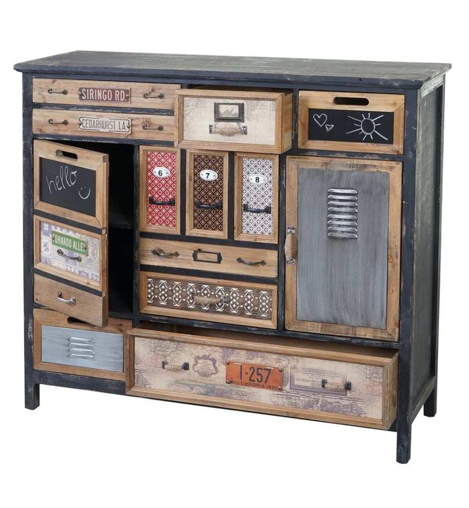 Armoire à pharmacie Ko mmode bois massif 100x110x32 cm