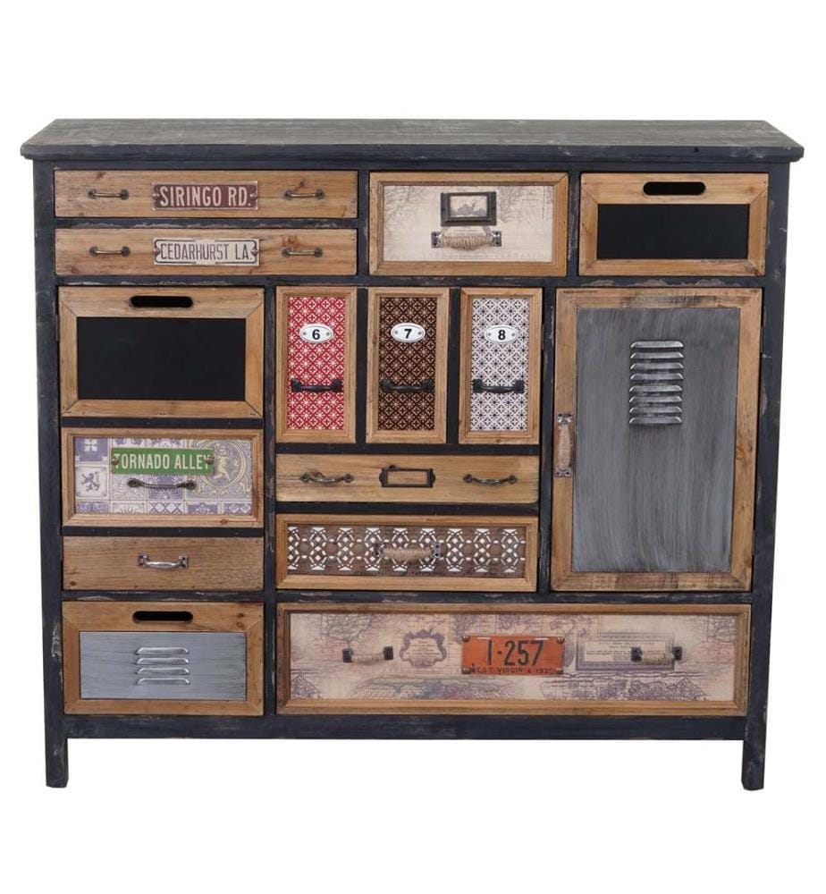 Armoire à pharmacie Ko mmode bois massif 100x110x32 cm
