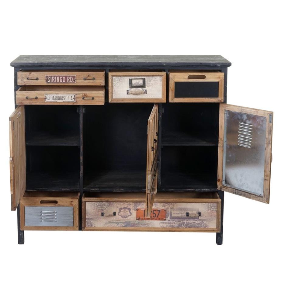 Armoire à pharmacie Ko mmode bois massif 100x110x32 cm