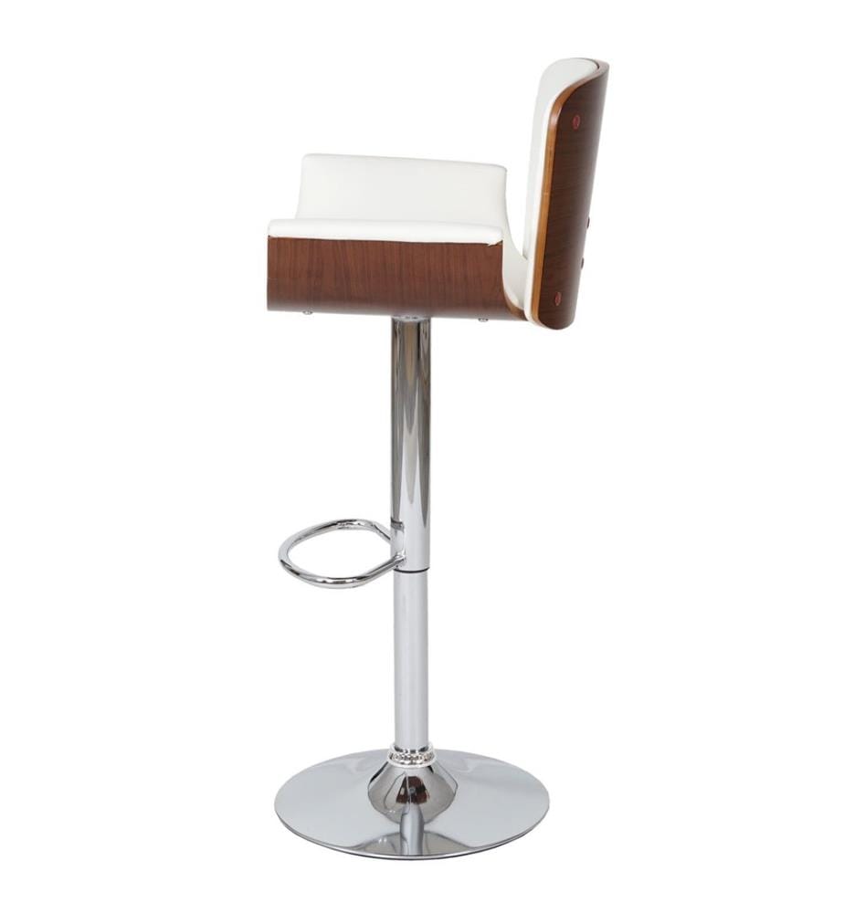 Barhocker Bugholz Walnussoptik - vintage weiss
