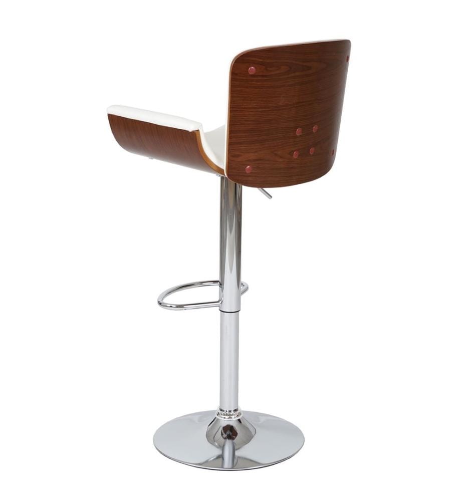 Barhocker Bugholz Walnussoptik - vintage weiss
