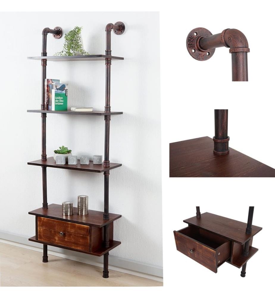 JAM-B64 libreria design industriale 175x60x30 cm metallo