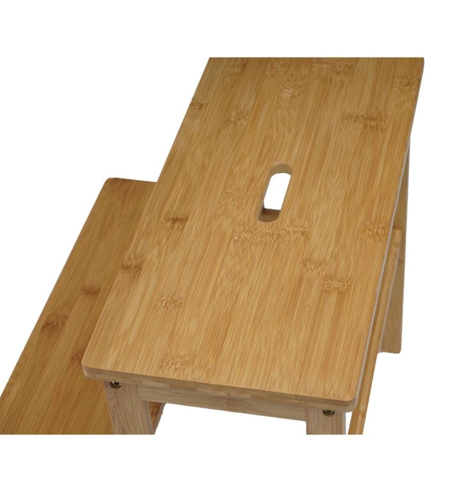 Tritt Leiter Tritthocker Trittbank Holzhocker Bambus 43x47x38 cm