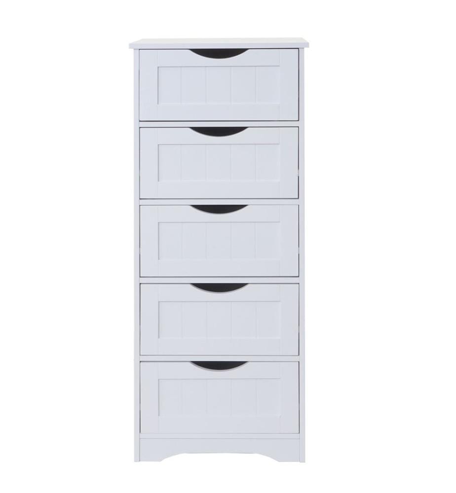Vintage Ko mmode Nostalgie 5 cassetti 100x40x35 cm bianco