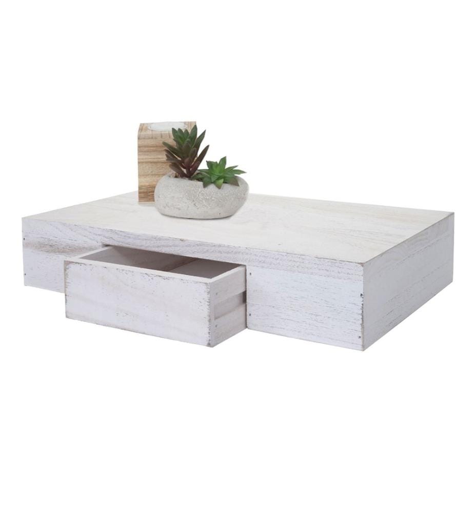 Wandregal Oise Regal mit Schublade 40 cm weiss shabby