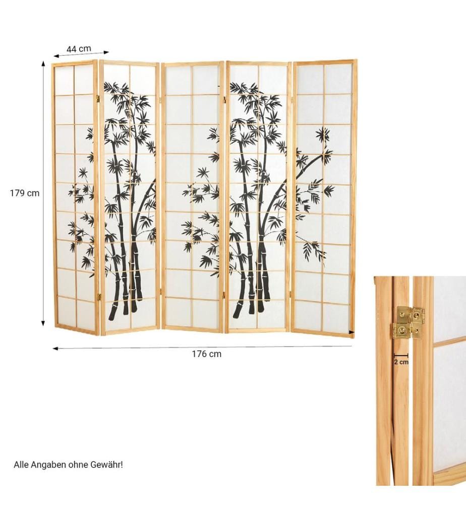 Divisorio per 5 pezzi in legno naturale