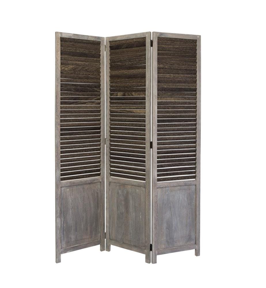 Divisorio 3 pezzi in legno marrone-grigio