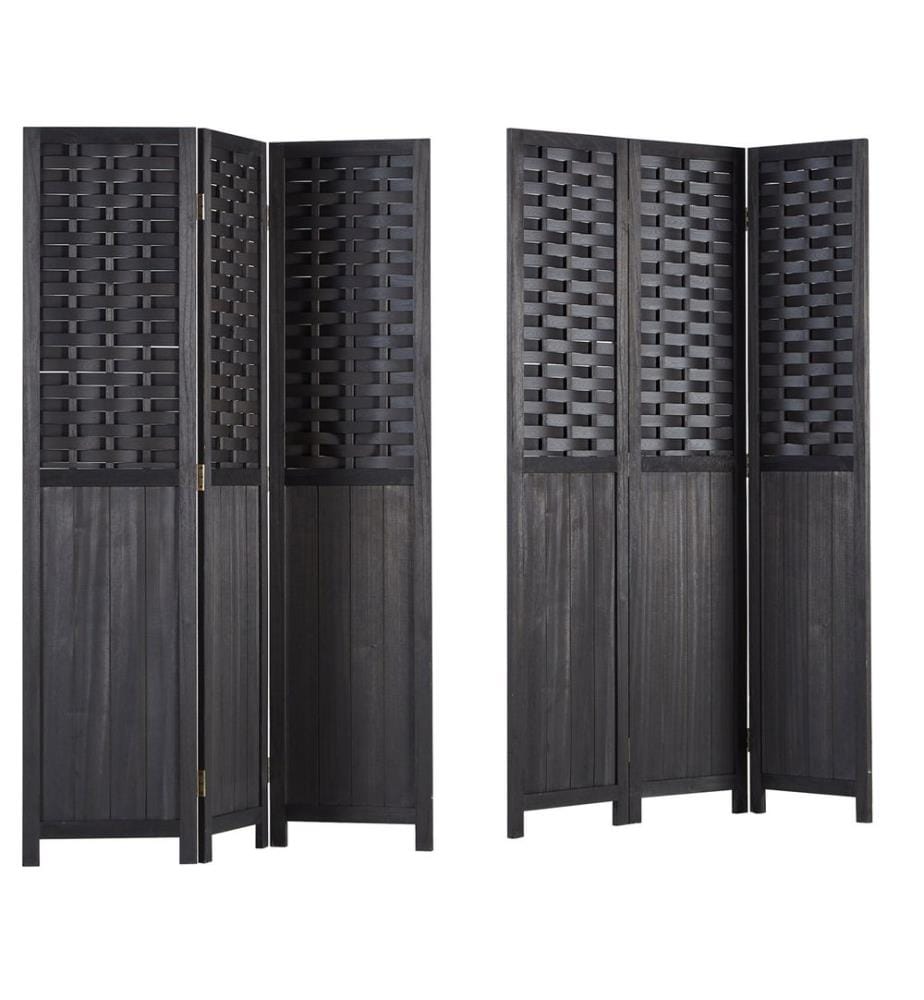 Divisorio in legno a 3 pezzi nero