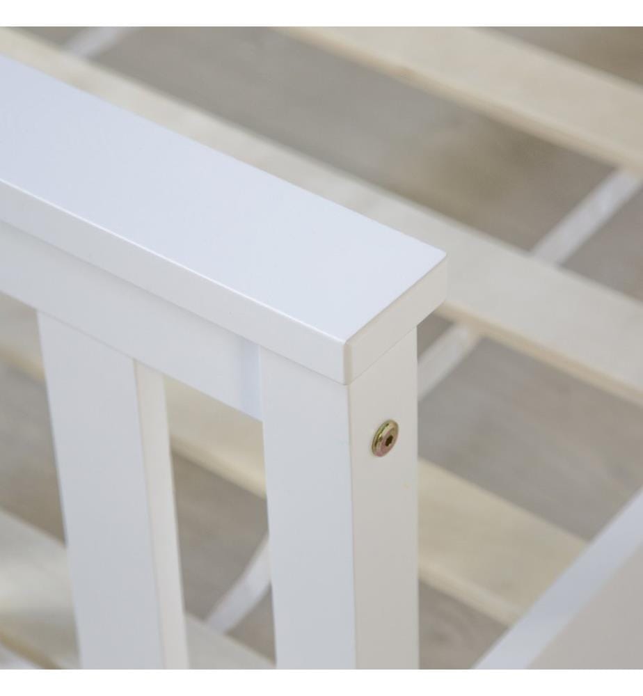 Lit en bois Lit double 140x200 cm Blanc