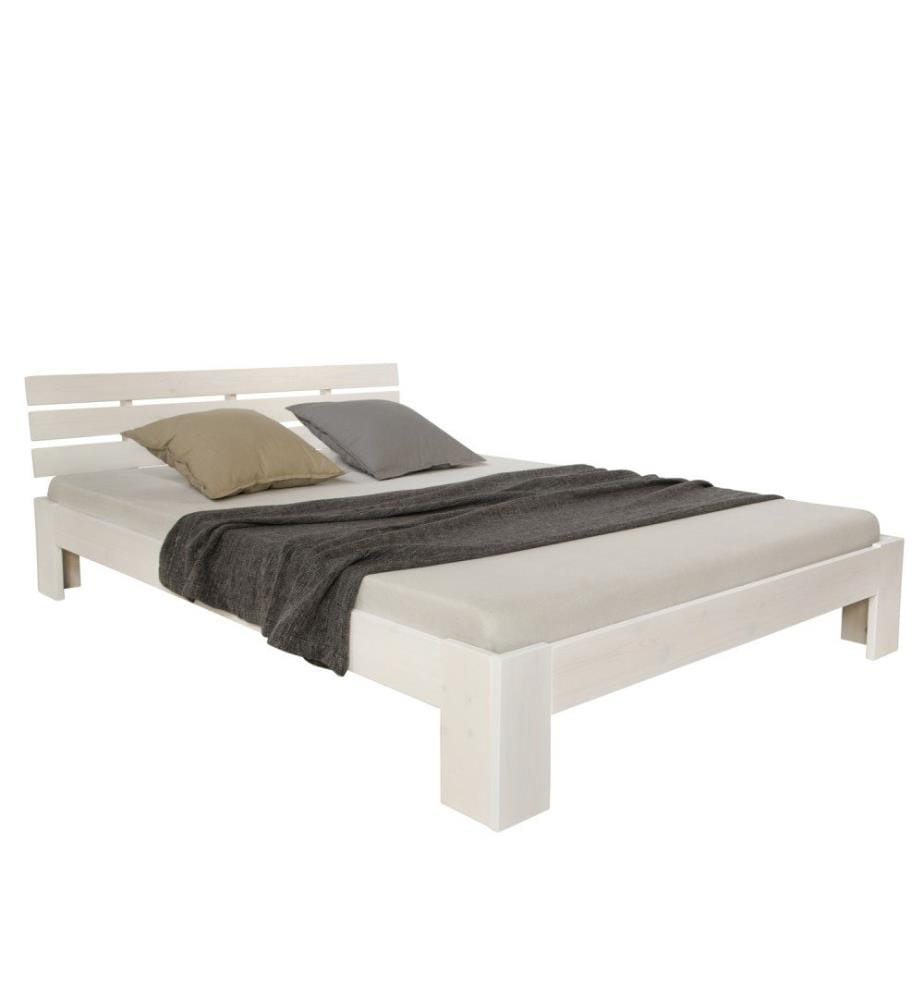 Lit en bois 180x200 cm bois massif blanc