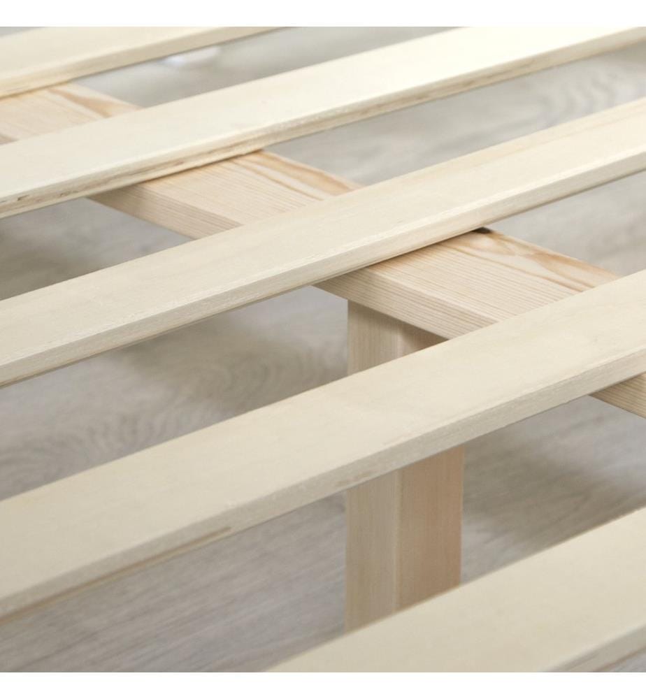 Lit en bois 140x200 cm style cottage blanc