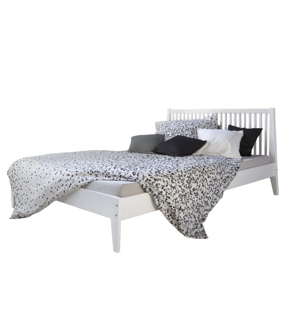 Lit double en bois 140x200 cm pin blanc