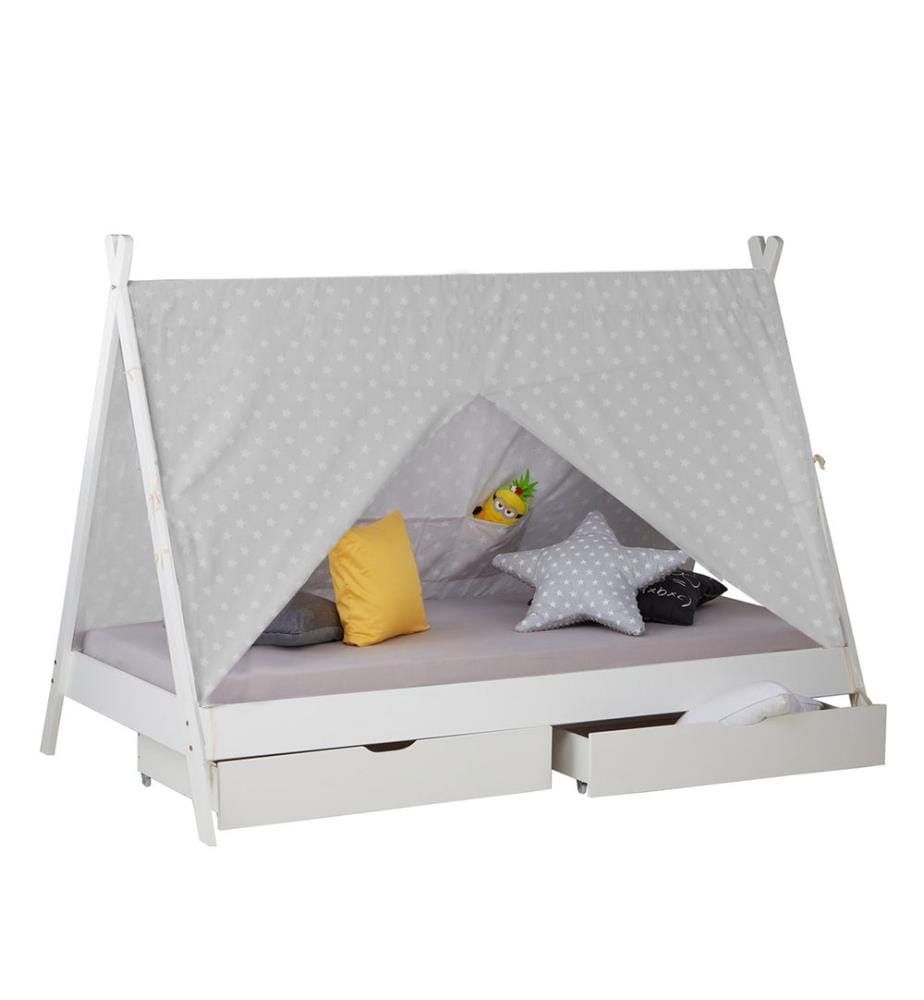 Letto per bambini TIPI con cassetti 90x200 cm Bianco