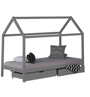 Kinderbett mit Schubladen 90x200 cm Grau