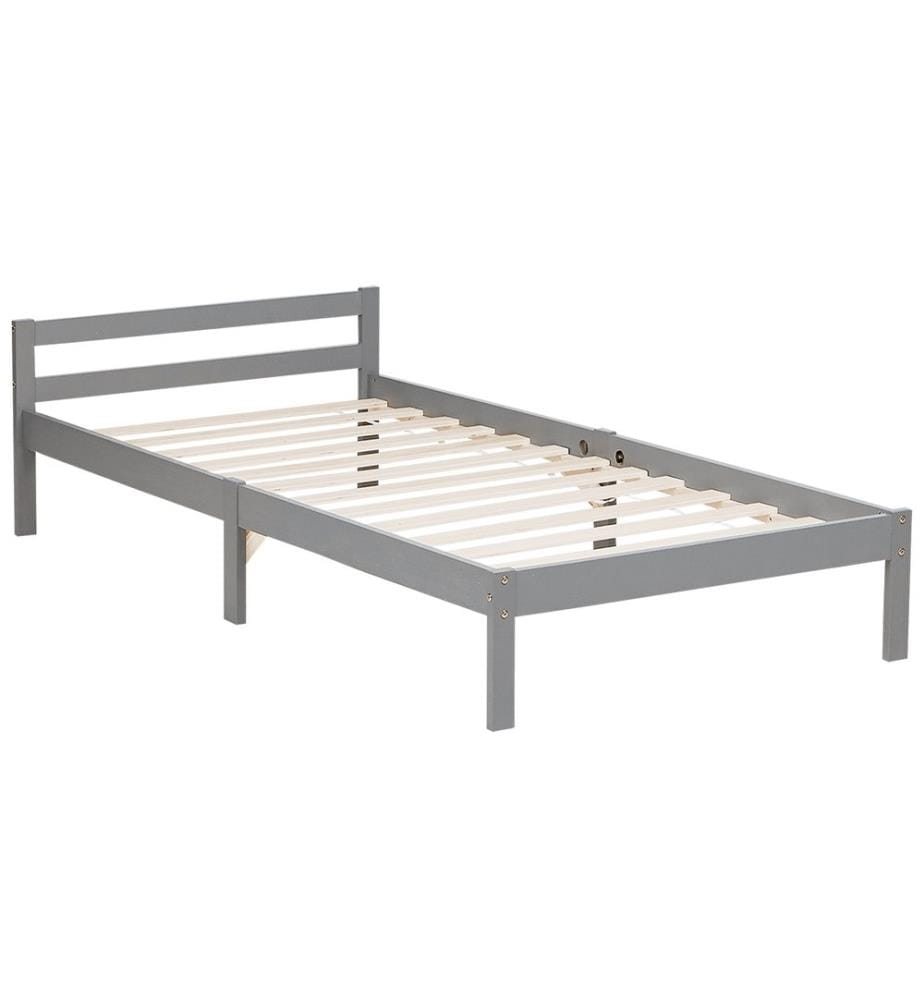 Holzbett Einzelbett 90x200 cm Grau
